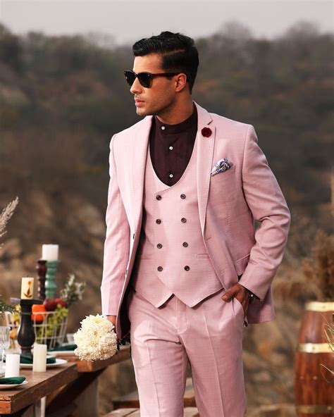 trendy pink suits men.